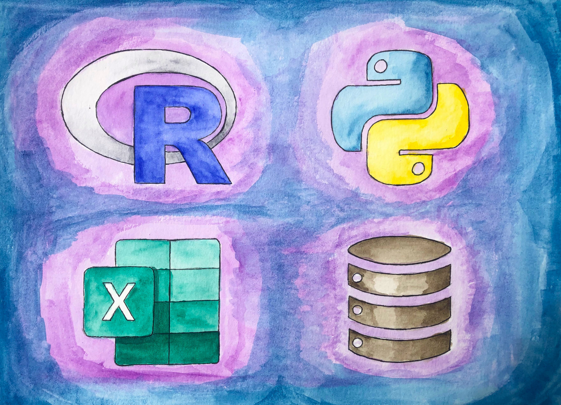 Data science language icons